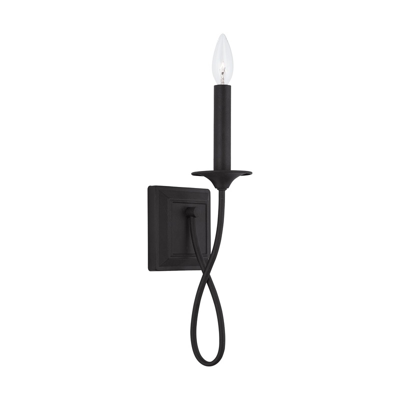 Capital Lighting 637211BI Vincent One Light Wall Sconce, Black Iron