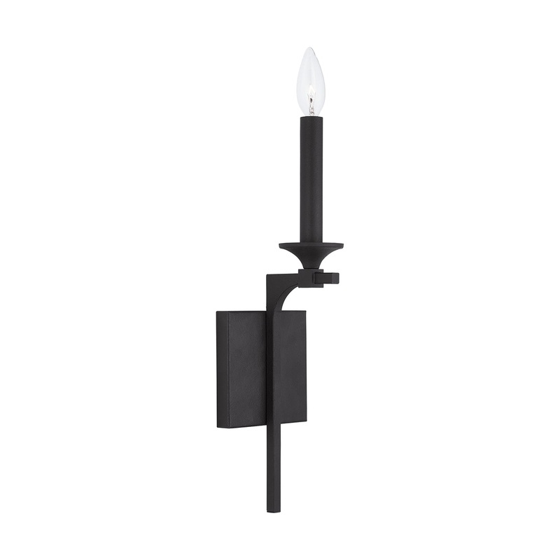 Capital Lighting 637311BI Clint One Light Wall Sconce, Black Iron