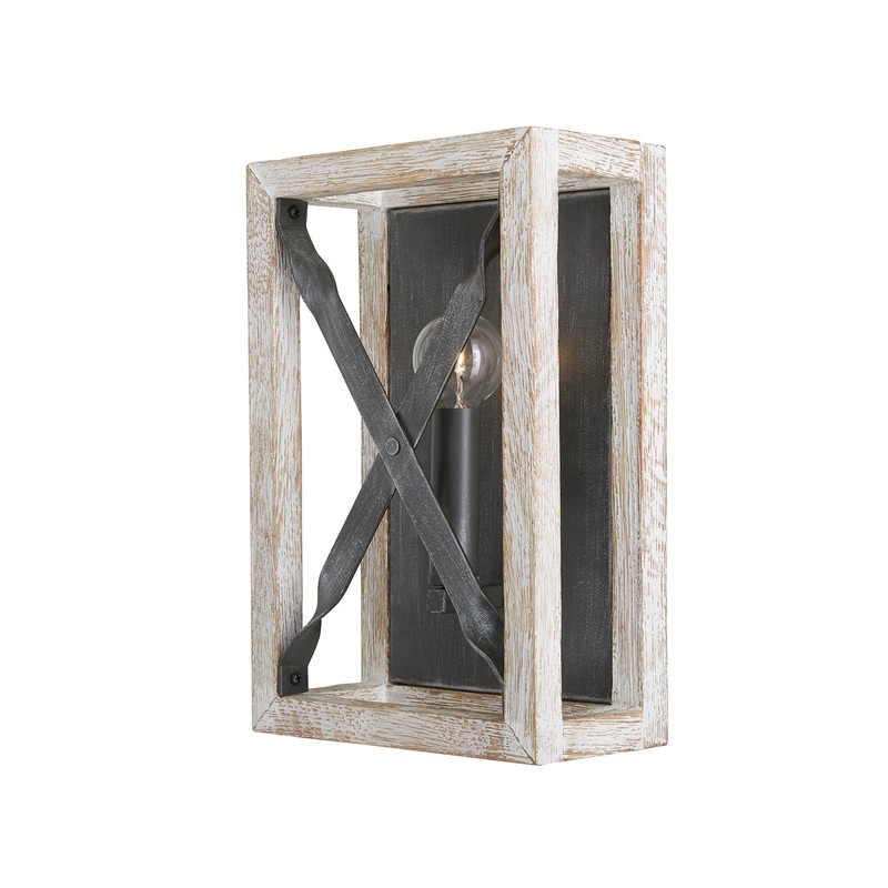 Capital Lighting 640411WN Remi One Light Wall Sconce, Brushed White Wash and Nordic Iron