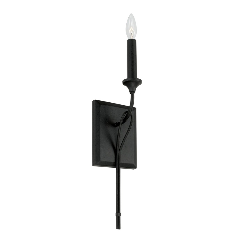 Capital Lighting 641611BI Bentley One Light Wall Sconce, Black Iron