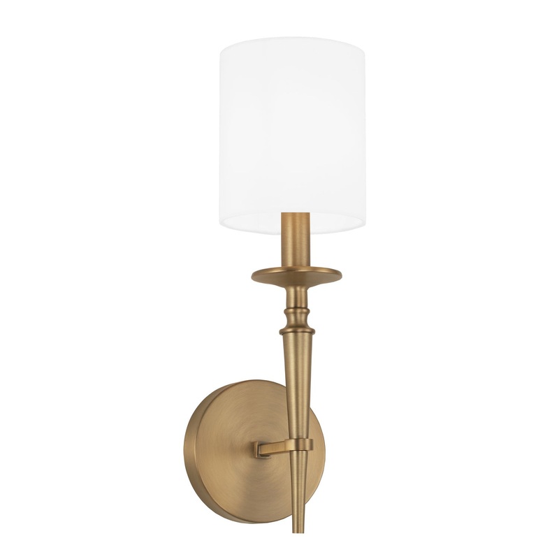 Capital Lighting 642611AD-701 Abbie One Light Wall Sconce, Aged Brass