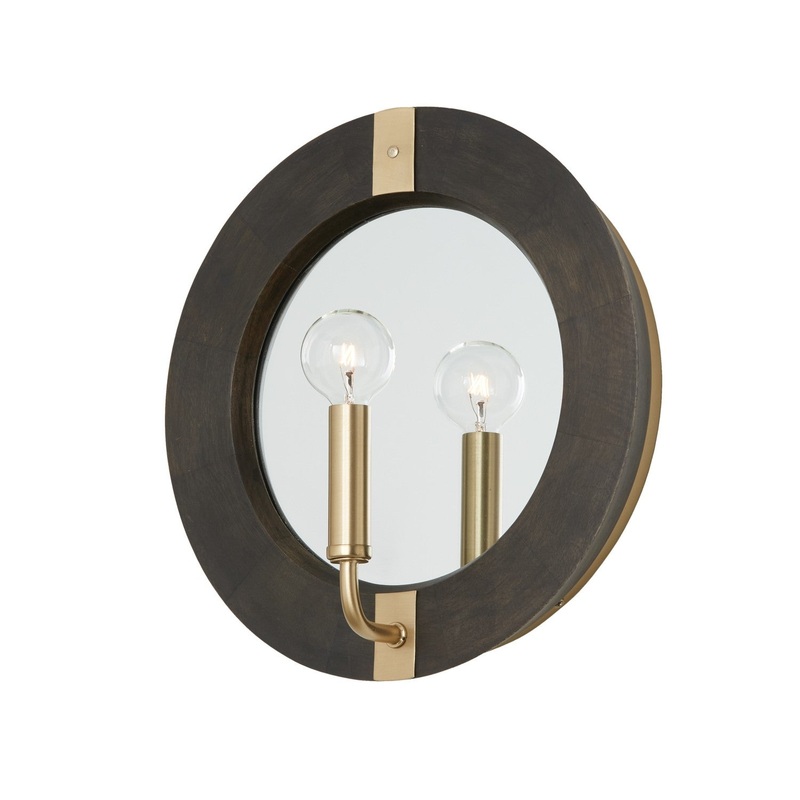 Capital Lighting 647311KR Finn One Light Wall Sconce, Black Stain and Matte Brass