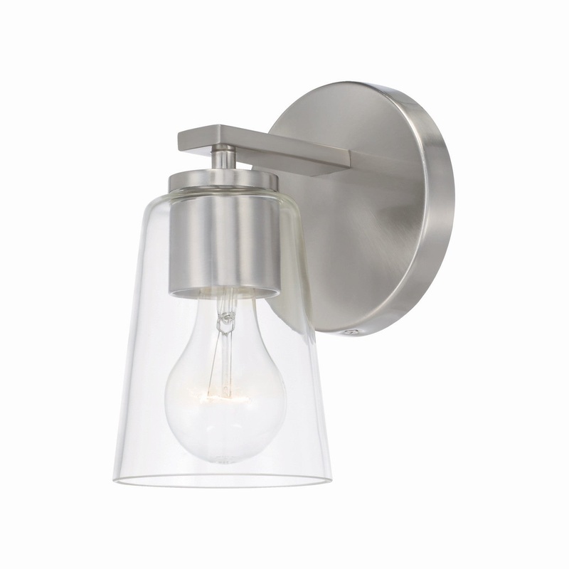 Capital Lighting 648611BN-537 Portman One Light Wall Sconce, Brushed Nickel