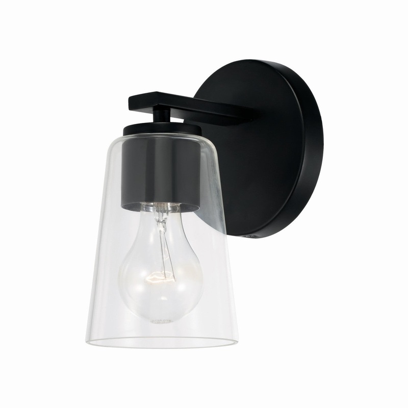 Capital Lighting 648611MB-537 Portman One Light Wall Sconce, Matte Black