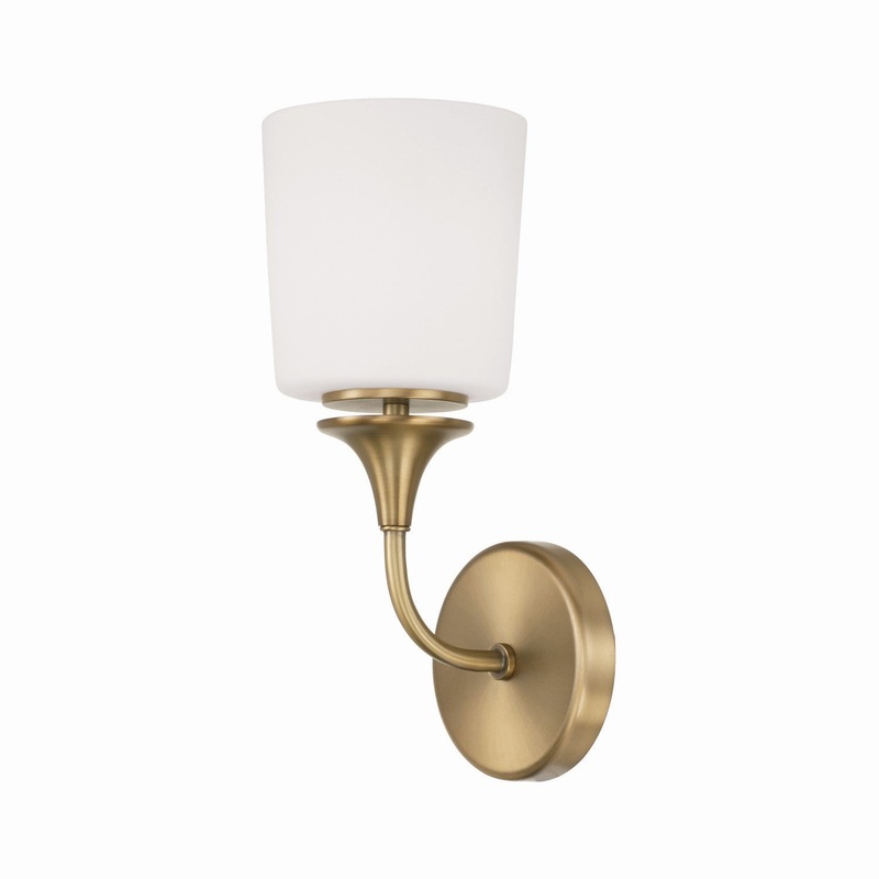 Capital Lighting 648911AD-541 Presley One Light Wall Sconce, Aged Brass