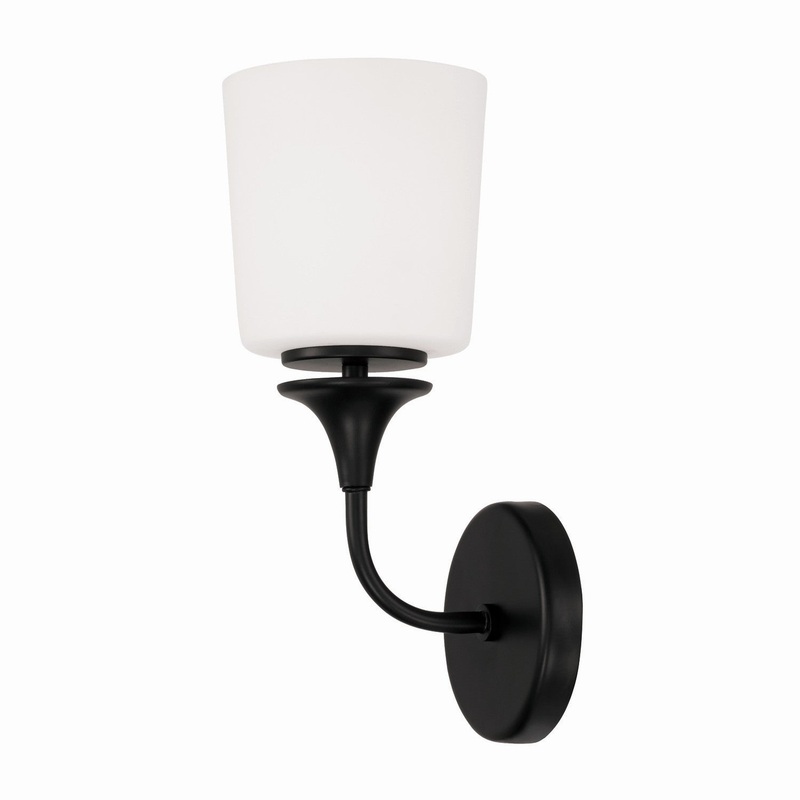 Capital Lighting 648911MB-541 Presley One Light Wall Sconce, Matte Black