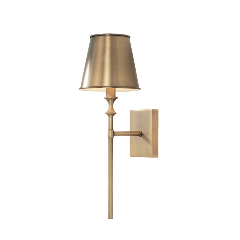 Capital Lighting 649711AD-708 Whitney One Light Wall Sconce, Aged Brass