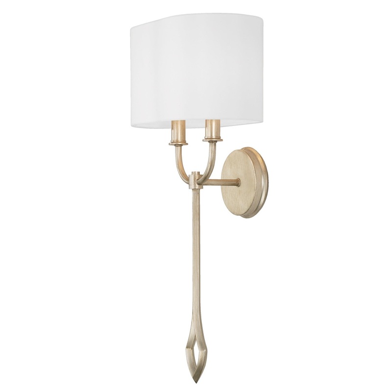 Capital Lighting 650021BS Claire Two Light Wall Sconce, Brushed Champagne