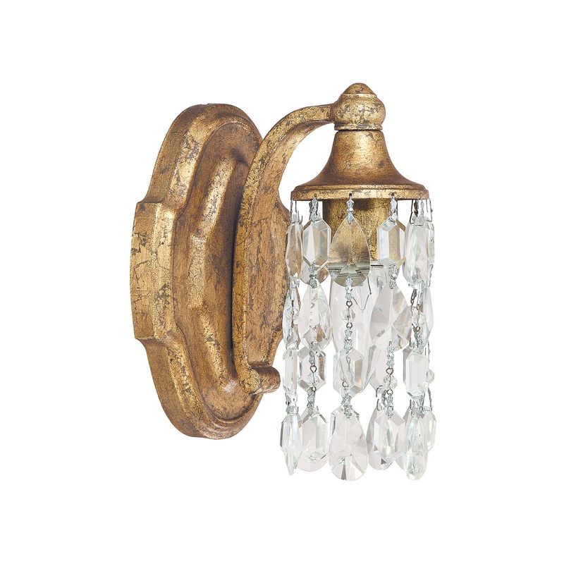 Capital Lighting 8521AG-CR Blakely One Light Wall Sconce, Antique Gold