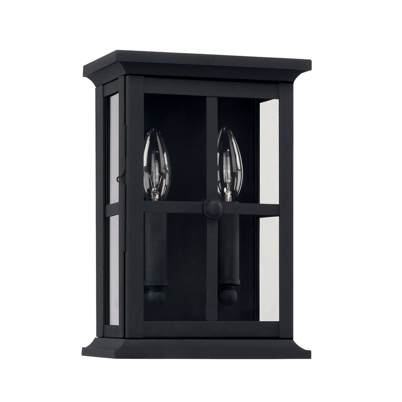 Capital Lighting 926421BK Mansell Two Light Outdoor Wall Lantern, Black