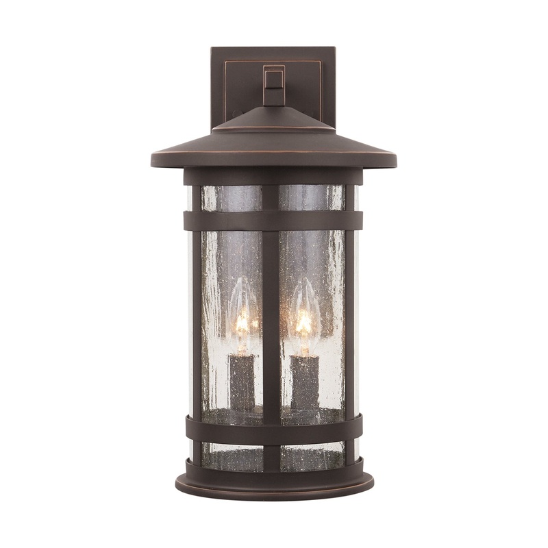 Capital Lighting 935521OZ Mission Hills Two Light Outdoor Wall Lantern, Oiled Bronze