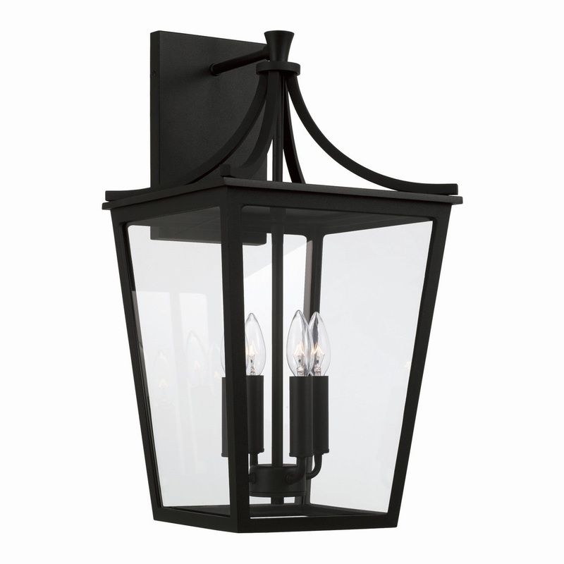 Capital Lighting 947941BK Adair Four Light Outdoor Wall Lantern, Black