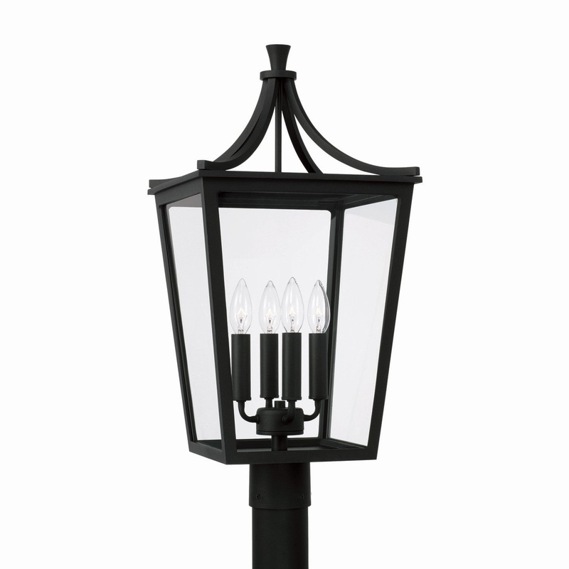 Capital Lighting 947943BK Adair Four Light Outdoor Post Lantern, Black