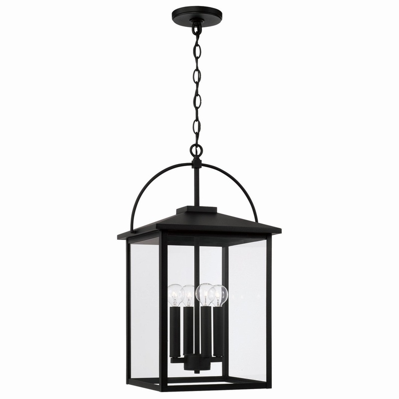 Capital Lighting 948042BK Bryson Four Light Outdoor Hanging Lantern, Black