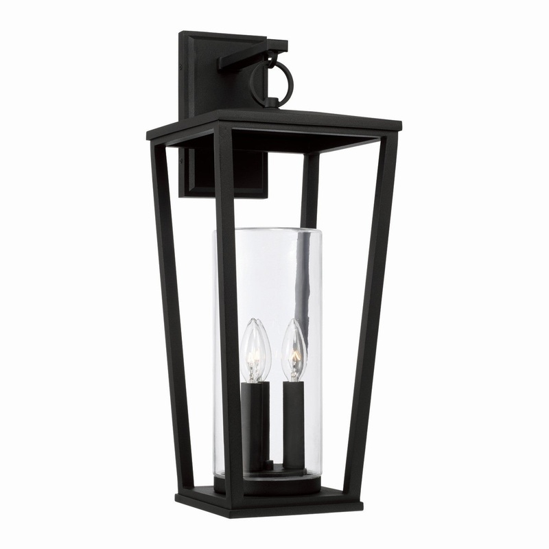 Capital Lighting 948131BK Elliott Three Light Outdoor Wall Lantern, Black