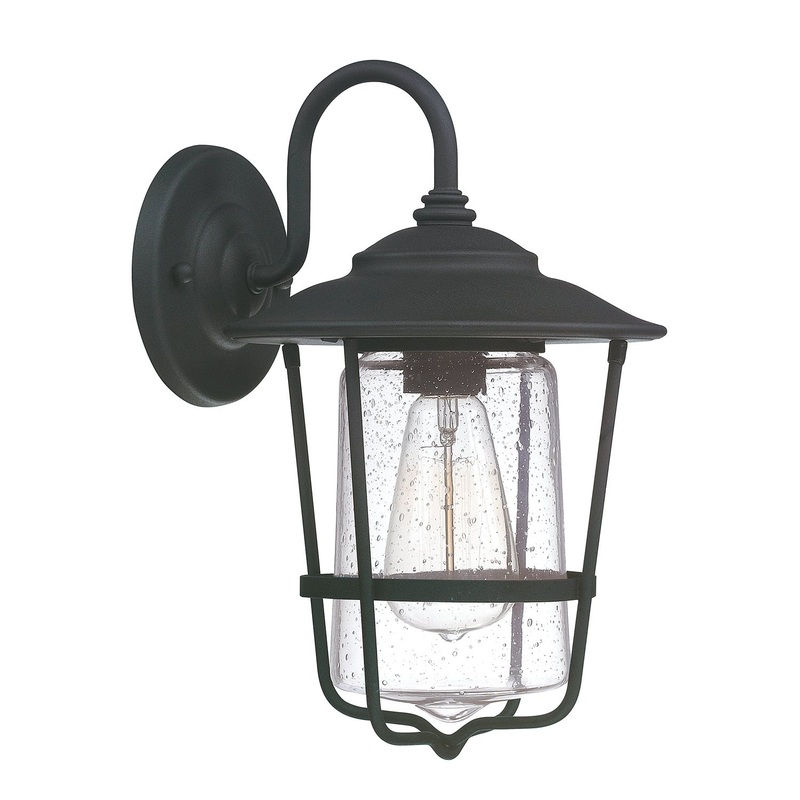 Capital Lighting 9601BK Creekside One Light Outdoor Wall Lantern, Black