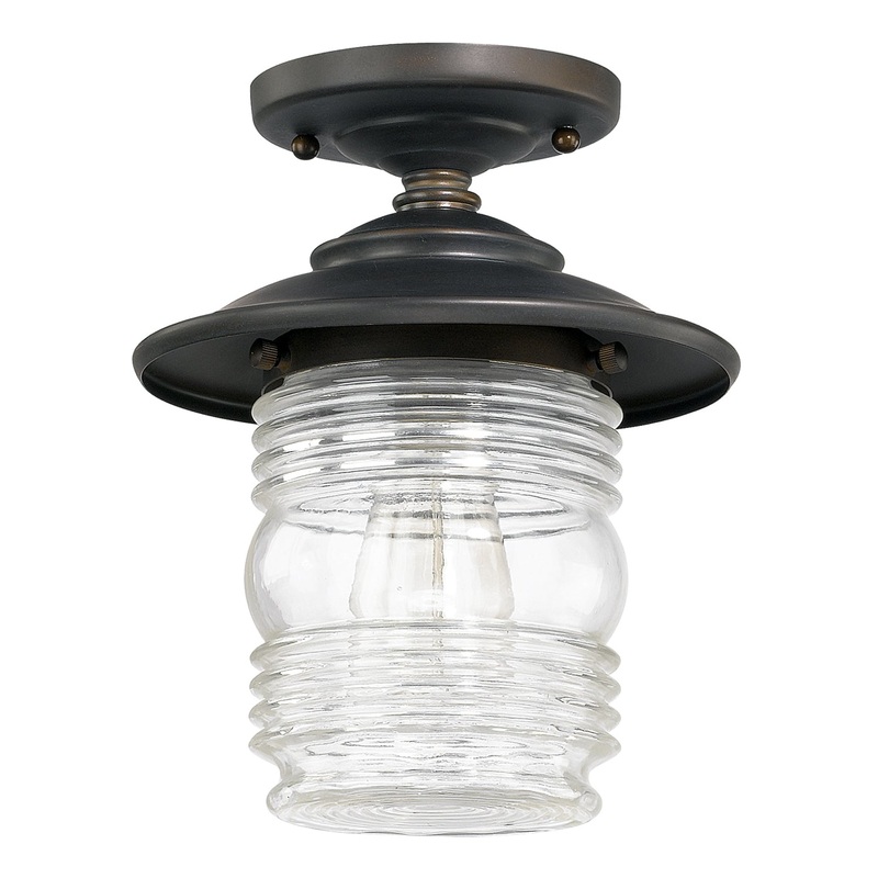 Capital Lighting 9677OB Creekside One Light Outdoor Flush Mount, Old Bronze