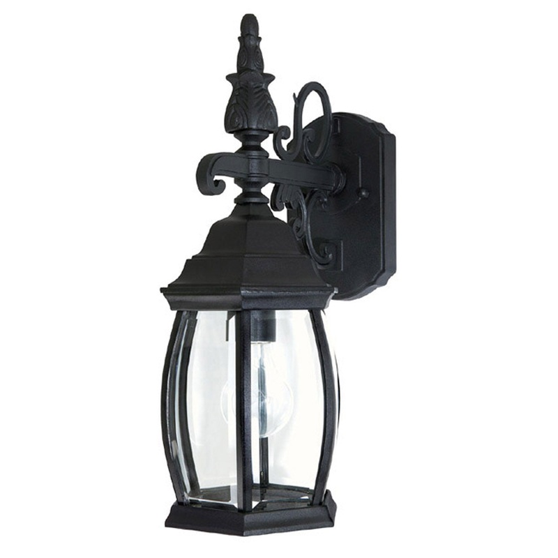 Capital Lighting 9866BK French Country One Light Outdoor Wall Lantern, Black