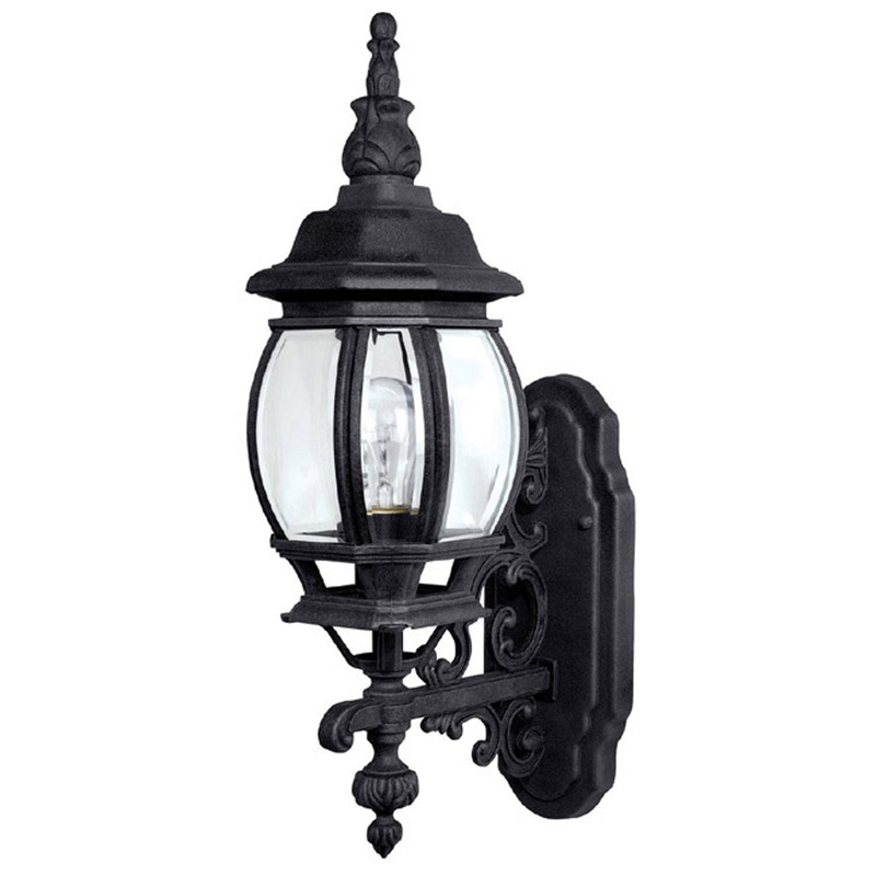 Capital Lighting 9867BK French Country One Light Outdoor Wall Lantern, Black