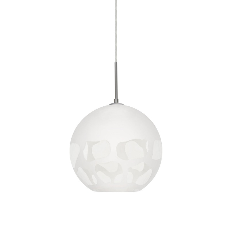 Besa 1JC-ROCKYWH-LED-SN Rocky One Light Pendant Satin Nickel