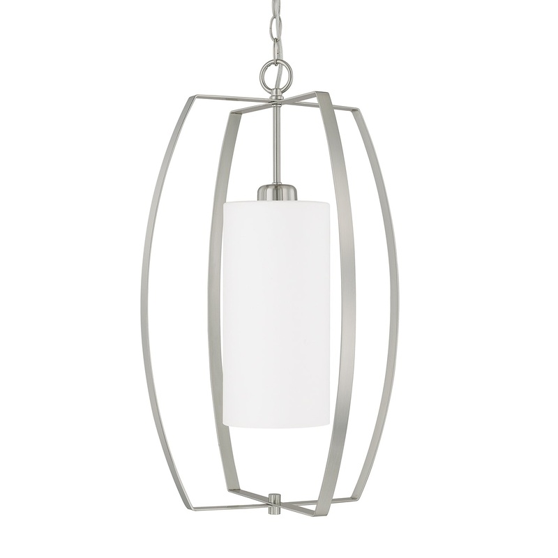 Capital Lighting 515912BN-343 Folsom One Light Foyer Pendant, Brushed Nickel