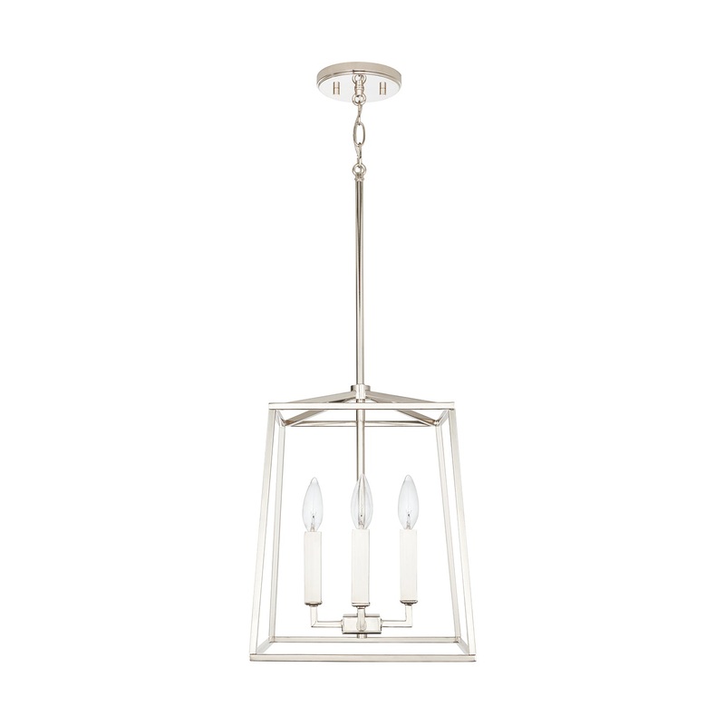 Capital Lighting 537641PN Thea Four Light Foyer Pendant, Polished Nickel