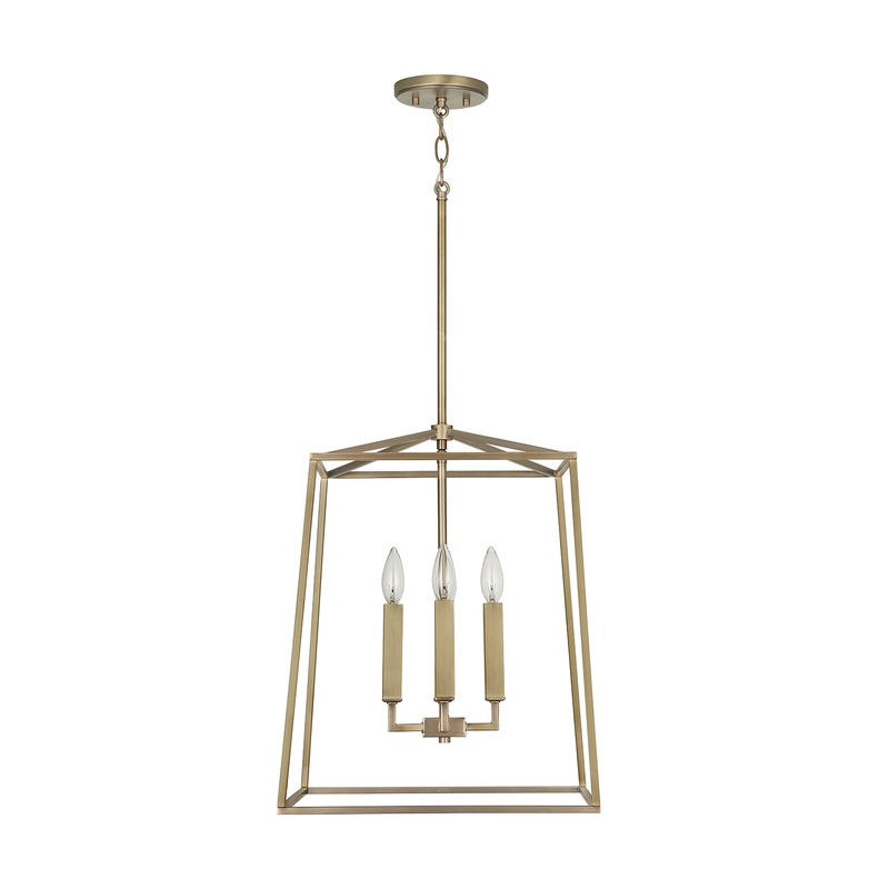 Capital Lighting 537642AD Thea Four Light Foyer Pendant, Aged Brass