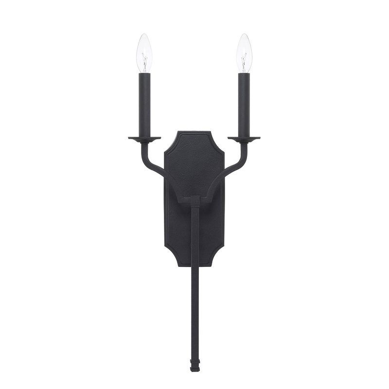 Capital Lighting 619821BI Ravenwood Two Light Wall Sconce, Black Iron