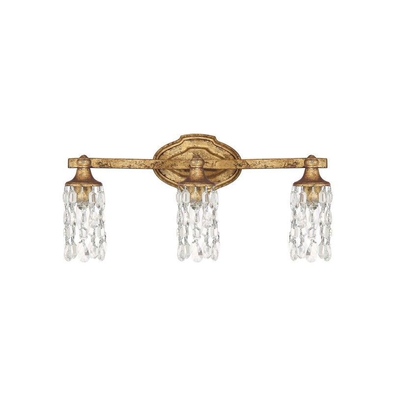 Capital Lighting 8523AG-CR Blakely Three Light Vanity, Antique Gold