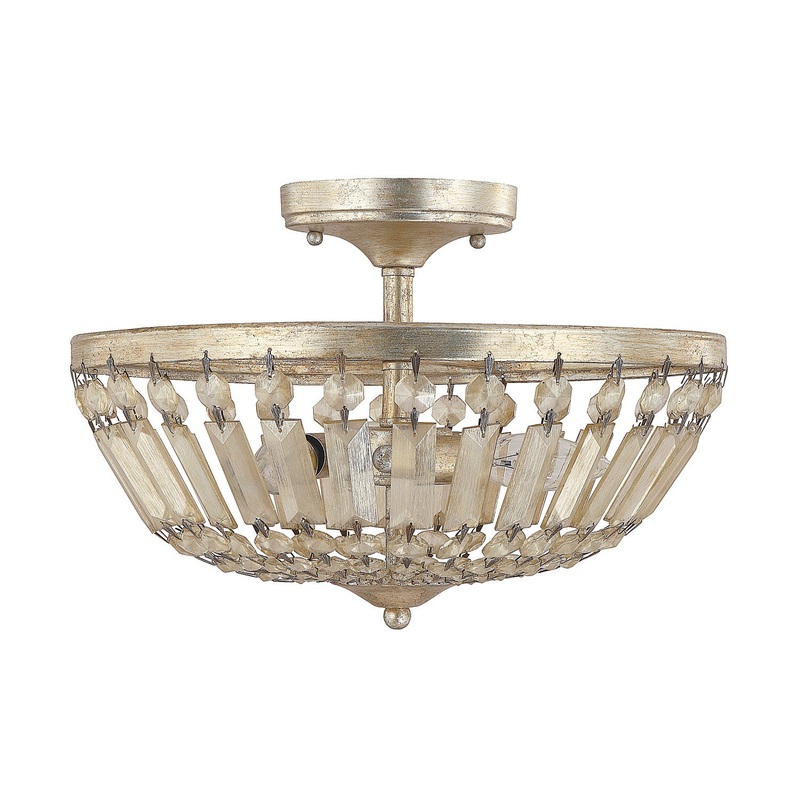 Capital Lighting 9173WG Fifth Avenue Three Light Semi-Flush Mount, Winter Gold (Discontinued)