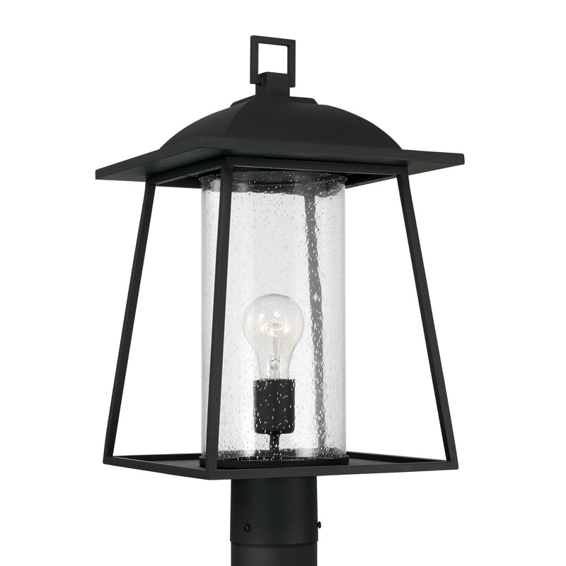 Capital Lighting 943615BK Durham One Light Outdoor Post Lantern, Black (Discontinued)