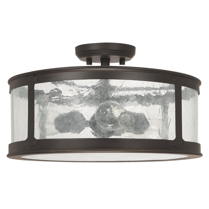 Capital Lighting 9567OB Dylan Three Light Outdoor Semi-Flush Mount, Old Bronze