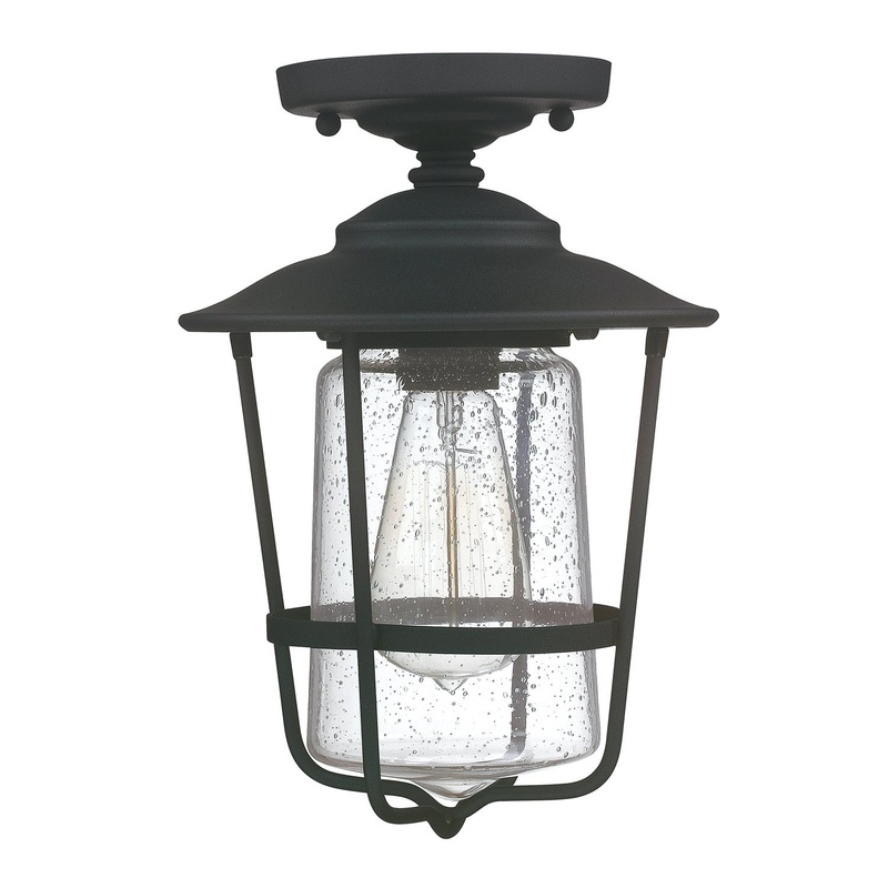 Capital Lighting 9607BK Creekside One Light Outdoor Flush Mount, Black