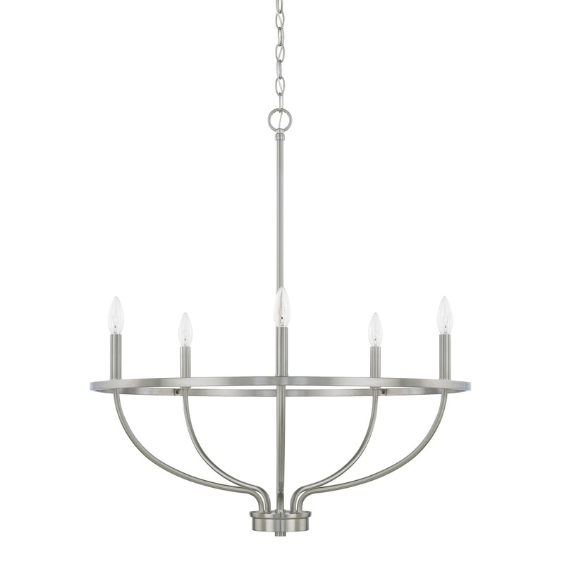 Capital Lighting 428551BN Greyson Five Light Chandelier, Brushed Nickel