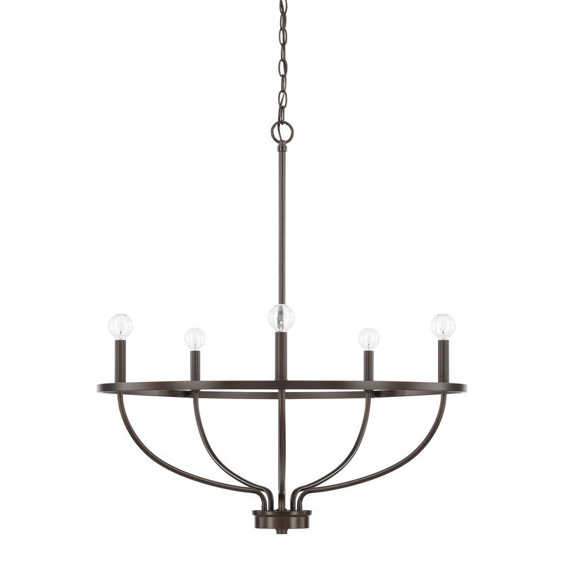 Capital Lighting 428551BZ Greyson Five Light Chandelier, Bronze