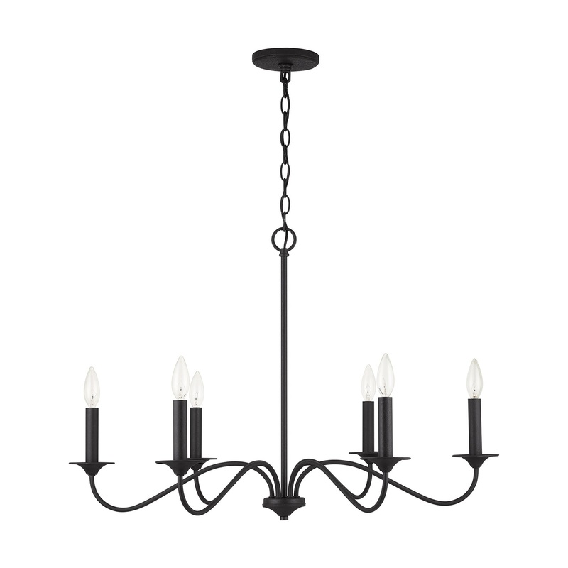 Capital Lighting 437262BI Vincent Six Light Chandelier, Black Iron