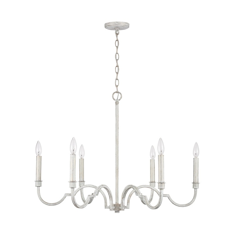 Capital Lighting 438561WW Demi Six Light Chandelier, Winter White