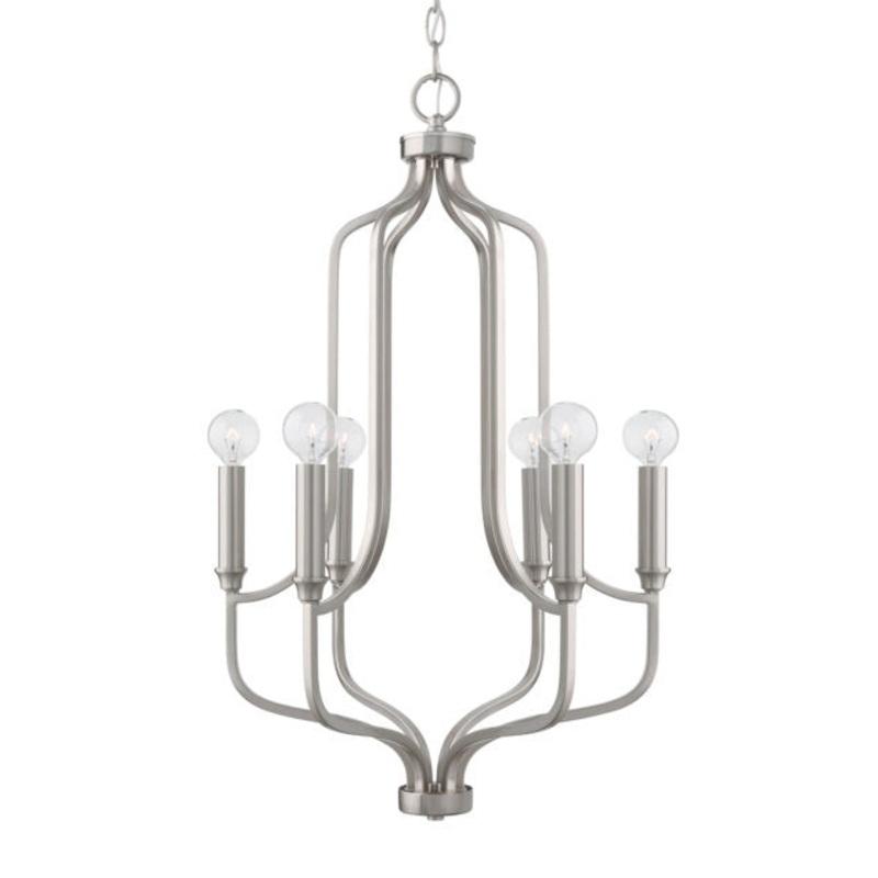 Capital Lighting 439261BN Reeves Six Light Pendant, Brushed Nickel (Discontinued)