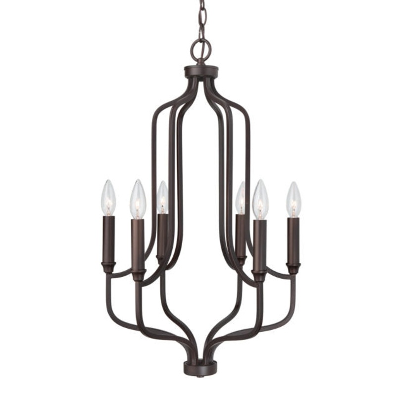 Capital Lighting 439261BZ Reeves Six Light Pendant, Bronze (Discontinued)