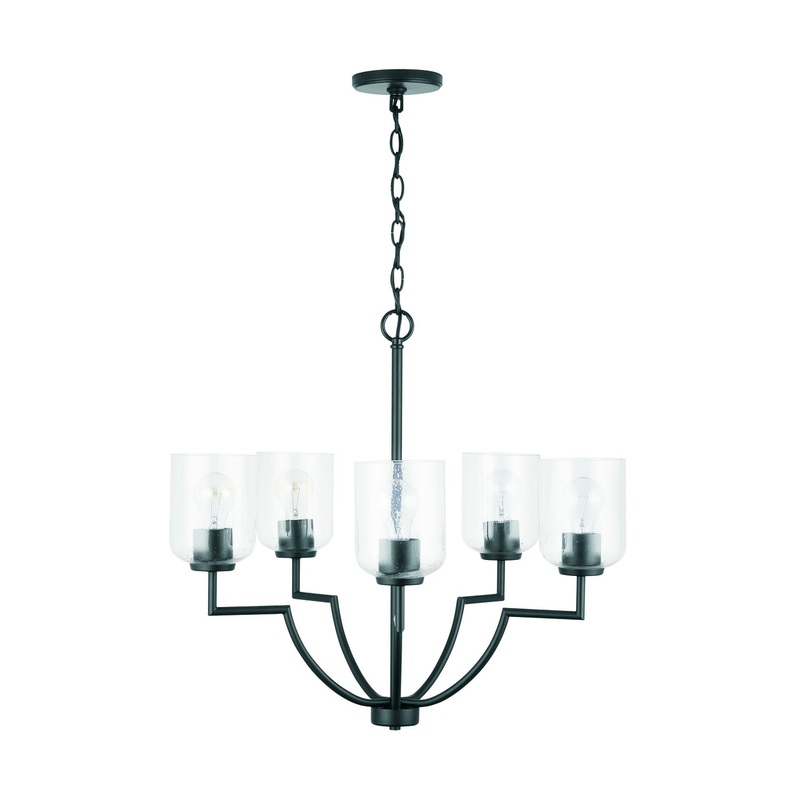 Capital Lighting 439351MB-500 Carter Five Light Chandelier, Matte Black