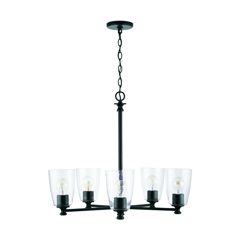 Capital Lighting 440951MB-506 Myles Five Light Chandelier, Matte Black (Discontinued)