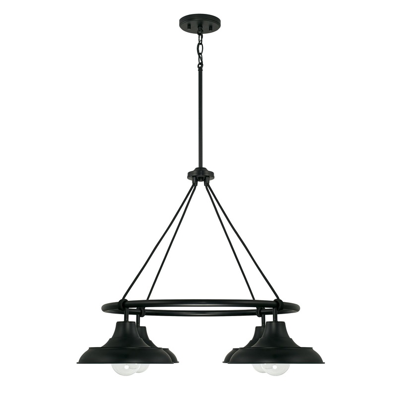 Capital Lighting 442141MB Jones Four Light Chandelier, Matte Black