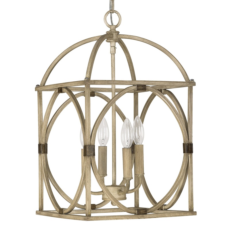 Capital Lighting 4521FO Surrey Four Light Foyer Pendant, French Oak