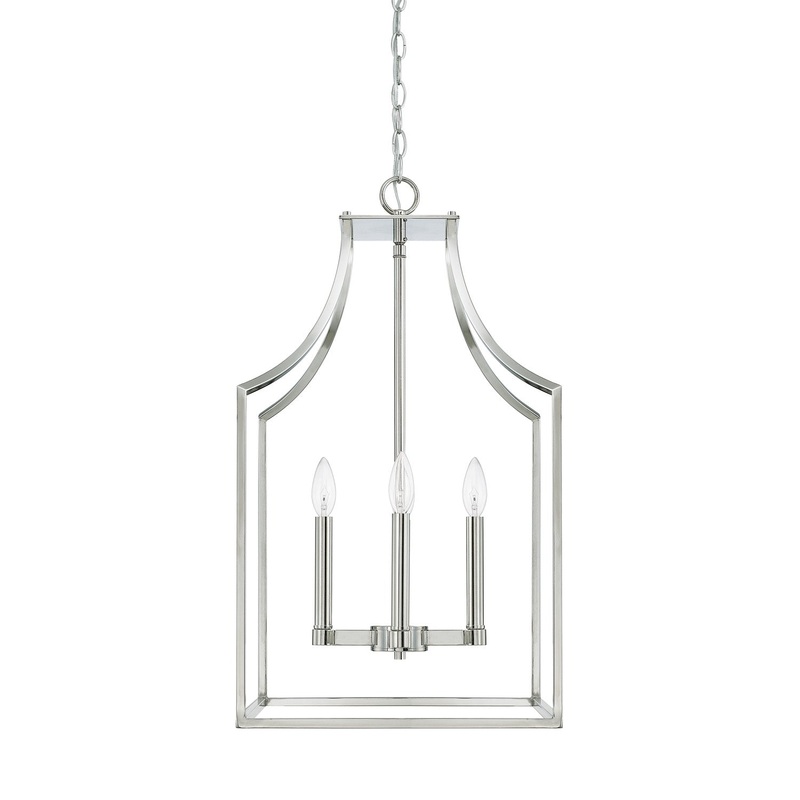 Capital Lighting 520443PN Wright Four Light Foyer Pendant, Polished Nickel