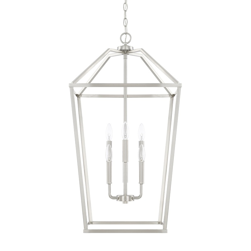 Capital Lighting 522761BN Birch Six Light Foyer Pendant, Brushed Nickel