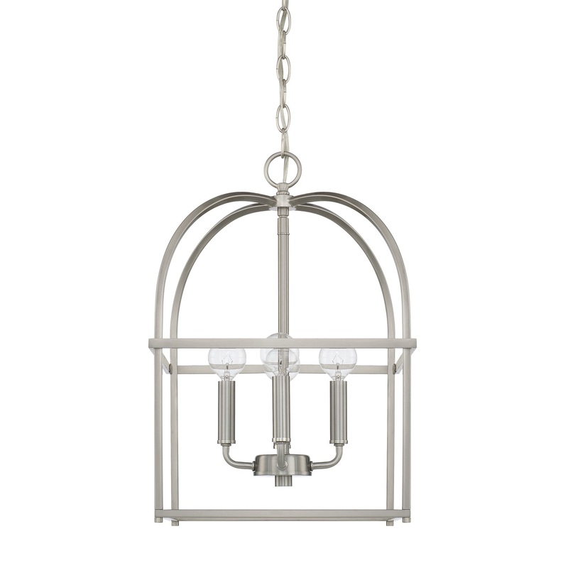 Capital Lighting 527542BN Aubrey Four Light Foyer Pendant, Brushed Nickel