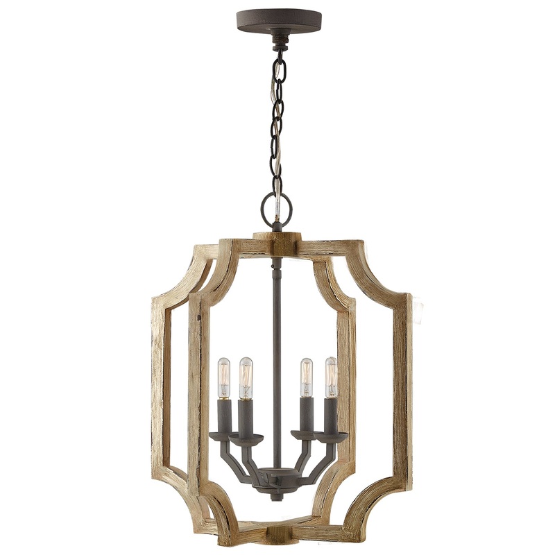Capital Lighting 530642SS Dora Four Light Foyer Pendant, Sea Salt (Discontinued)