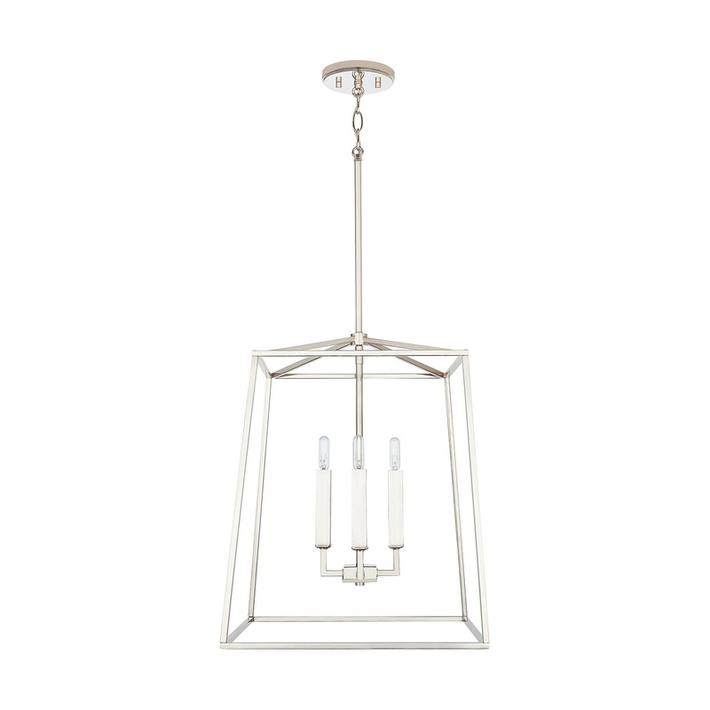 Capital Lighting 537642PN Thea Four Light Foyer Pendant, Polished Nickel