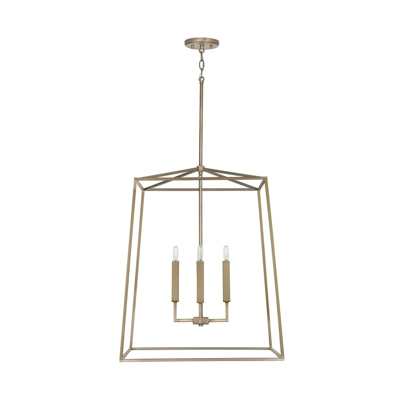 Capital Lighting 537643AD Thea Four Light Foyer Pendant, Aged Brass
