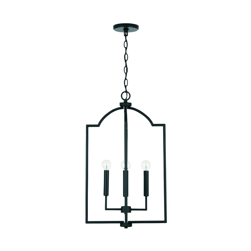 Capital Lighting 539341MB Carter Four Light Foyer Pendant, Matte Black